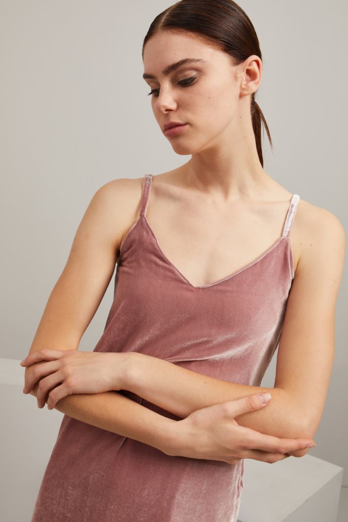 Slip dress in velluto - ROSA ANTICO - Fashion Market - 3
