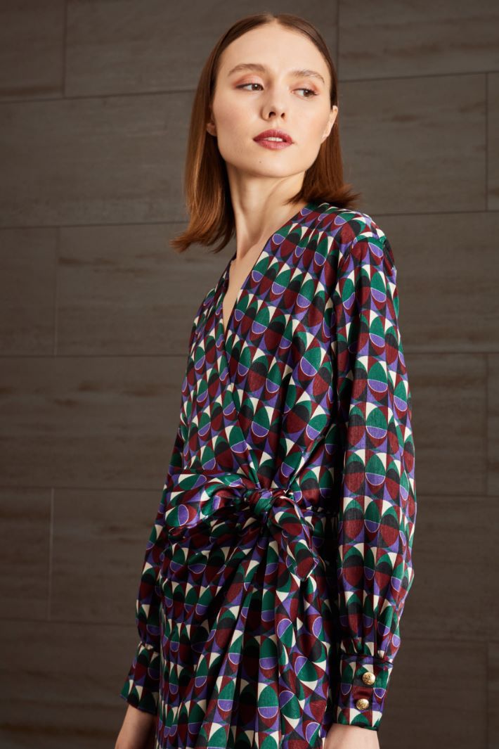Abito a portafoglio - VIOLA VERDE BORDEAUX - Fashion Market - 3