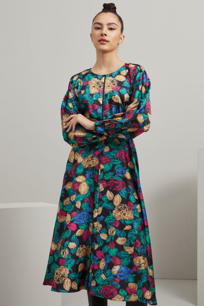 Abito in twill - NERO MAGENTA VERDE - Fashion Market - 2