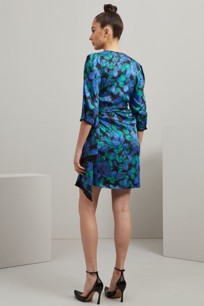 Abito corto a portafoglio - BLU VERDE NERO - Fashion Market - 4