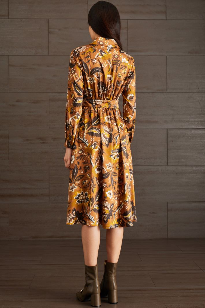 Abito chemisier in twill  - RAME SENAPE NERO - Fashion Market - 4
