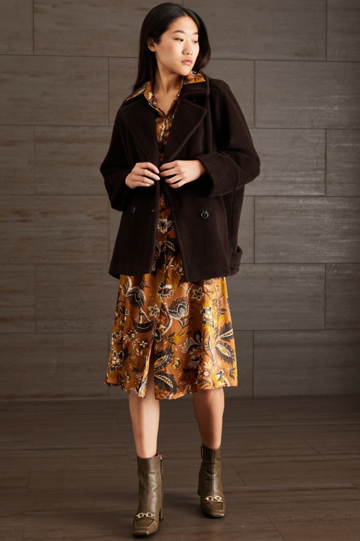 Abito chemisier in twill  - RAME SENAPE NERO - Fashion Market