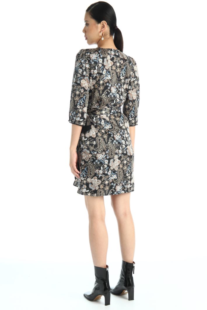 Abito a portafoglio in twill - NERO BEIGE - Fashion Market - 2