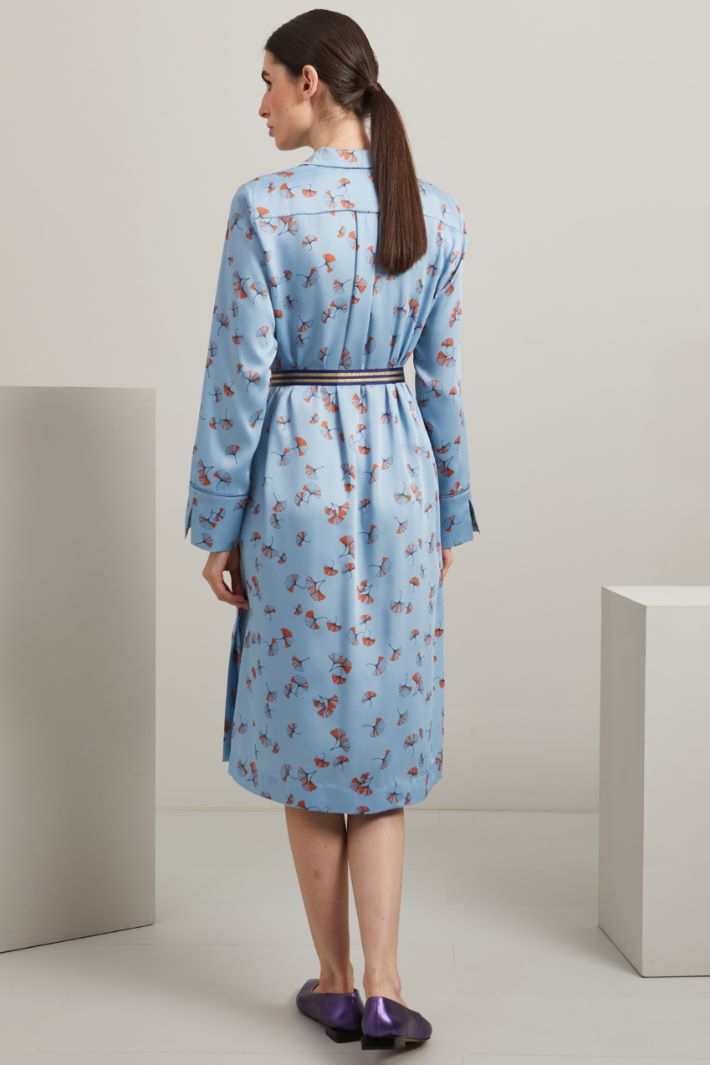 Chemisier in raso - AZZURRO ARANCIONE - Fashion Market - 4