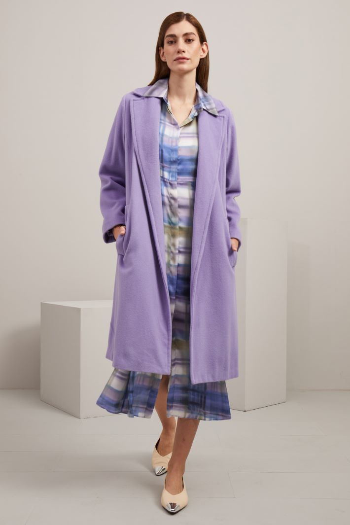 Abito lungo in raso - VERDE AZZURRO LILLA - Fashion Market