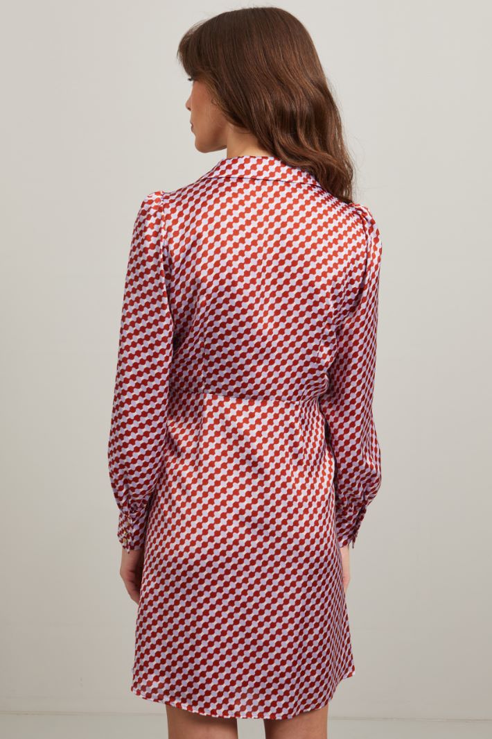 Abito in raso stampato - MAGENTA LILLA - Fashion Market - 4
