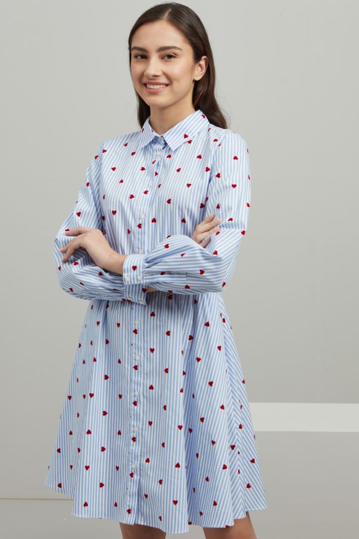 Chemisier in popeline - AZZURRO BIANCO ROSSO - Fashion Market - 2
