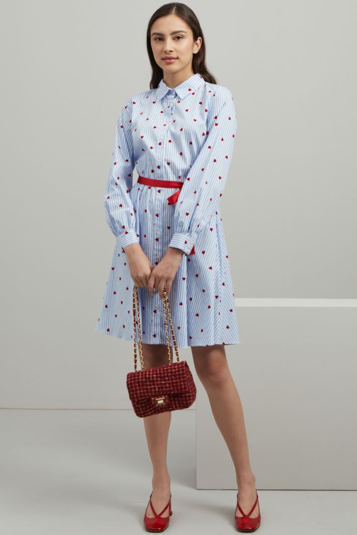 Chemisier in popeline - AZZURRO BIANCO ROSSO - Fashion Market