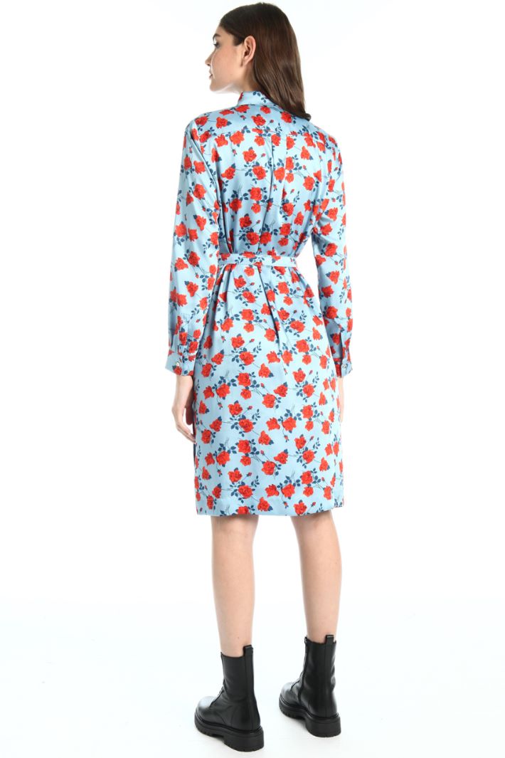 Abito chemisier in twill - CELESTE ROSSO - Fashion Market - 2