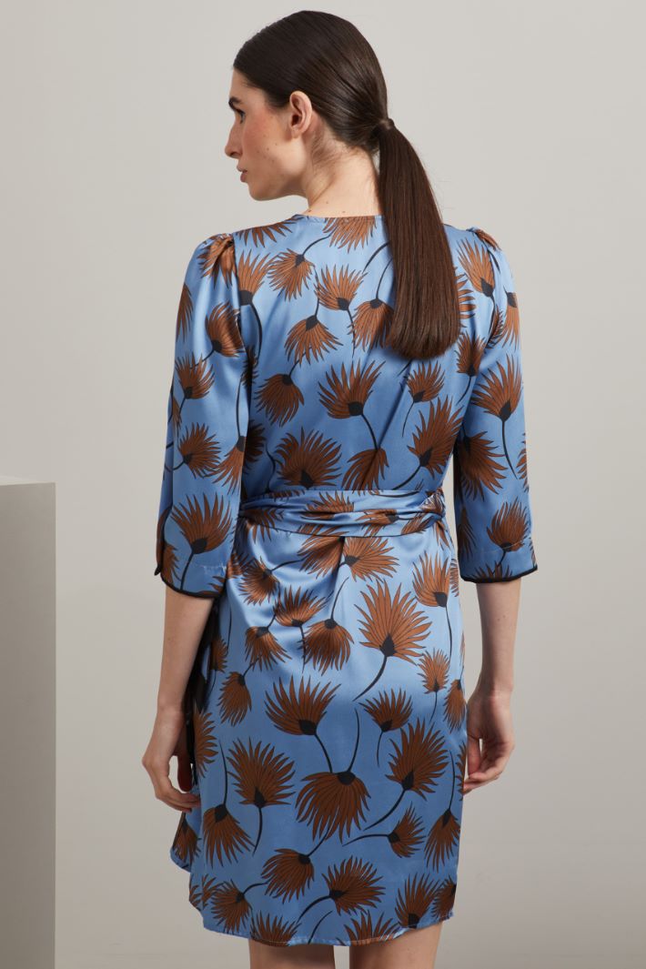 Abito a portafoglio in twill - AZZURRO MARRONE NERO - Fashion Market - 4