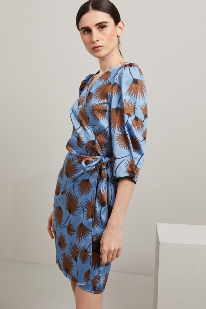 Abito a portafoglio in twill - AZZURRO MARRONE NERO - Fashion Market - 2