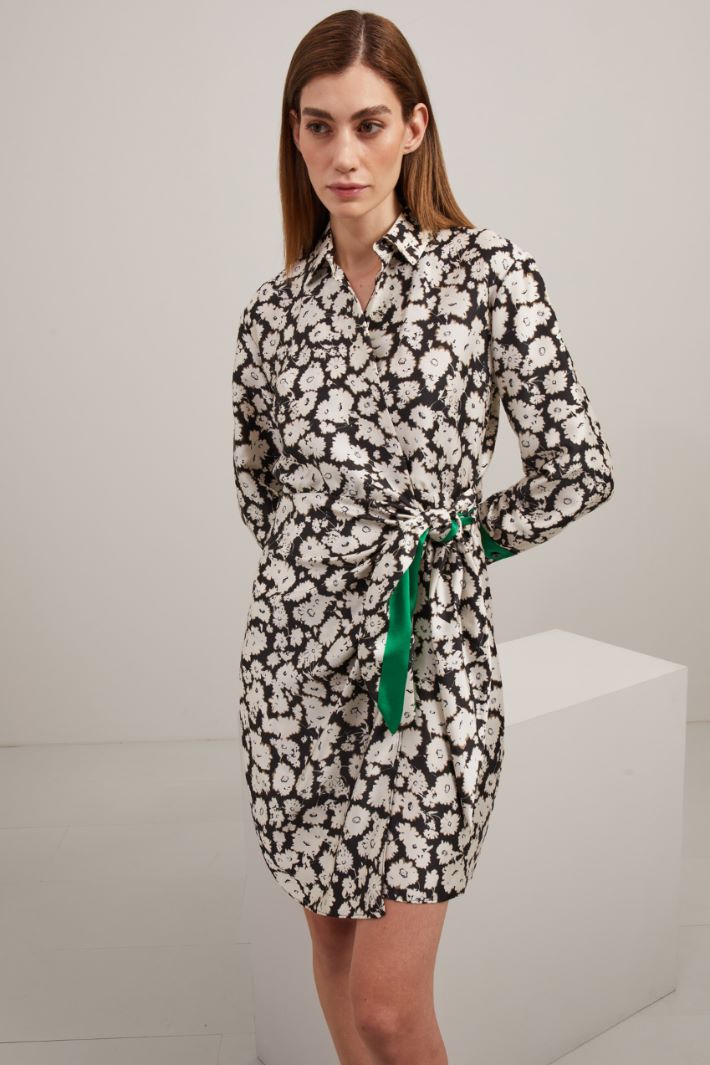Abito a portafoglio - NERO AVORIO VERDE - Fashion Market - 2