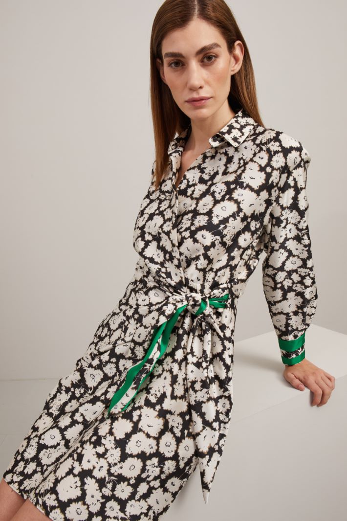 Abito a portafoglio - NERO AVORIO VERDE - Fashion Market - 3