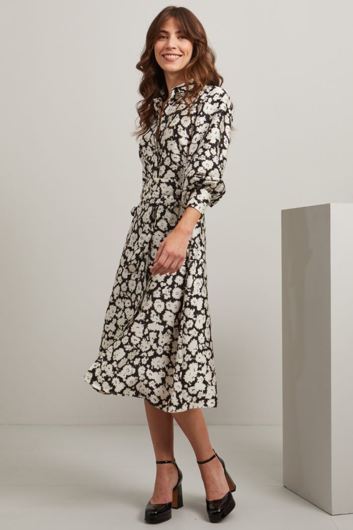 Chemisier in twill - NERO AVORIO BEIGE - Fashion Market