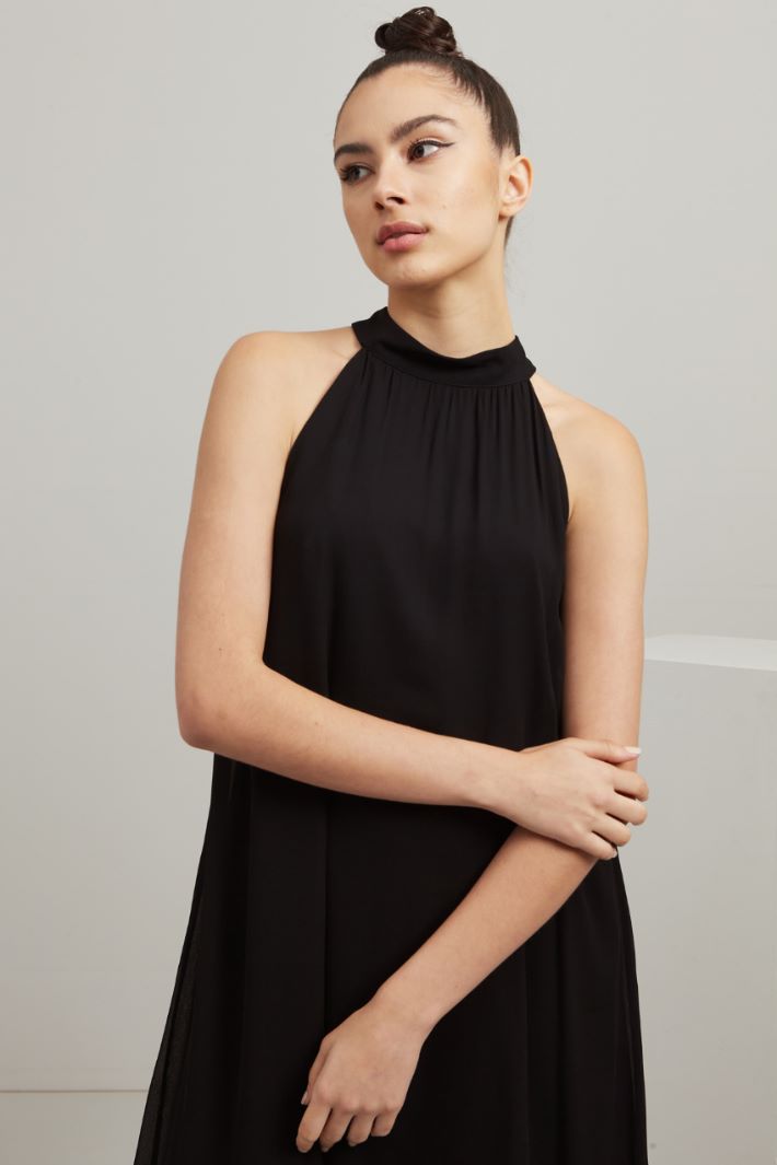 Abito in georgette - NERO - Fashion Market - 2
