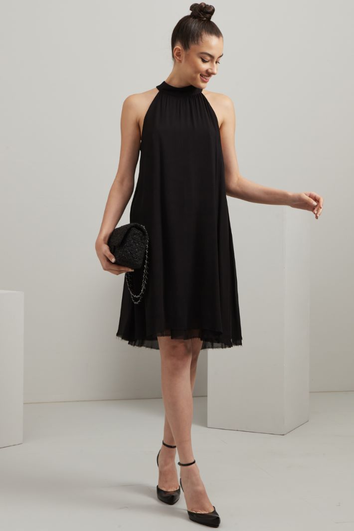 Abito in georgette - NERO - Fashion Market