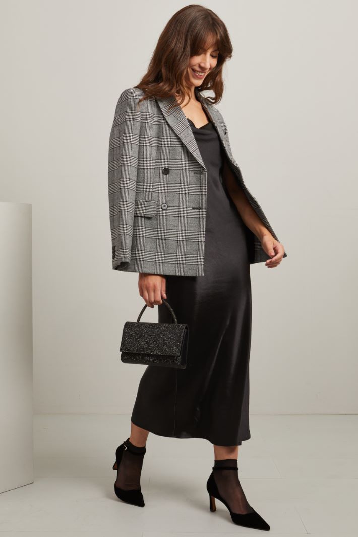 Slip dress in raso - NERO - Fashion Market