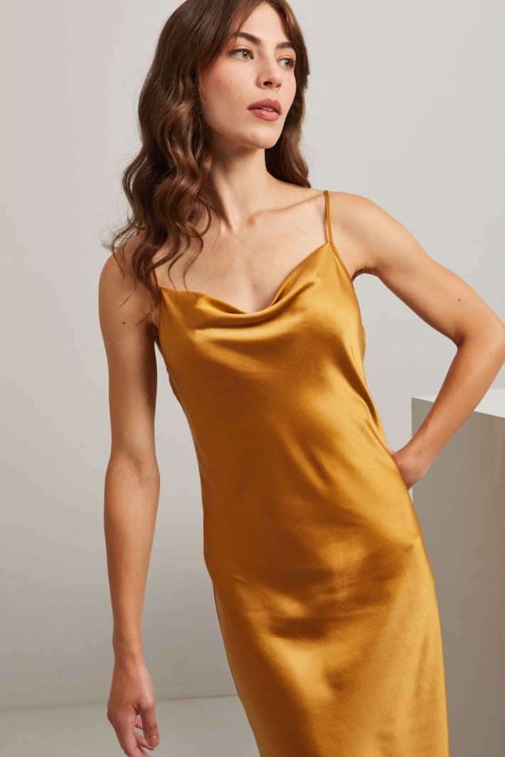 Slip dress in raso - SENAPE - Fashion Market - 3