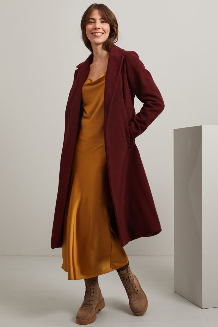 Slip dress in raso - SENAPE - Fashion Market