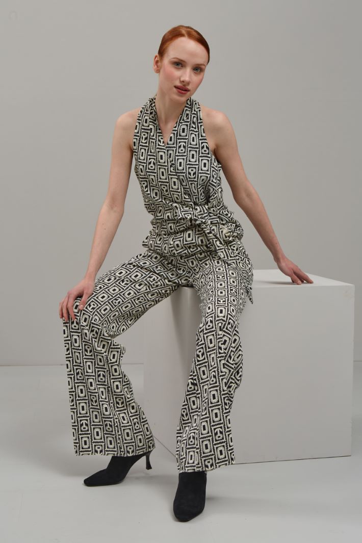 Tuta in enver satin - BIANCO PANNA NERO - Fashion Market - 2