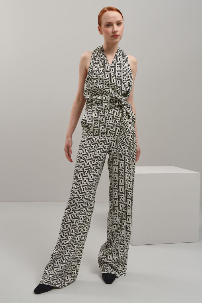 Tuta in enver satin - BIANCO PANNA NERO - Fashion Market