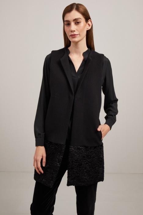 Gilet in panno e velluto - Fashion Market