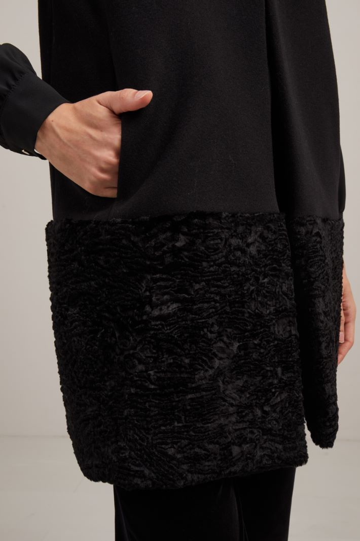 Gilet in panno e velluto - NERO - Fashion Market - 3