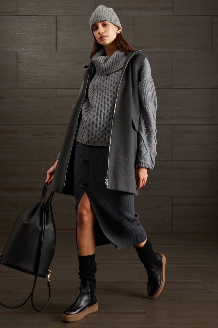 Gilet con cappuccio - GRIGIO - Fashion Market