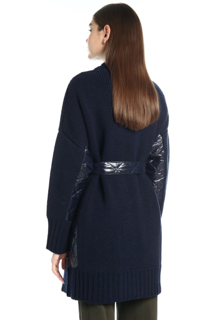 Cappotto in maglia e tessuto - BLU NOTTE - Fashion Market - 4