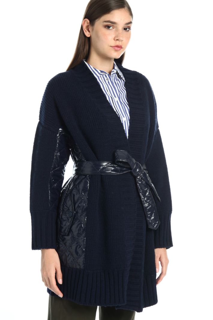 Cappotto in maglia e tessuto - BLU NOTTE - Fashion Market - 2