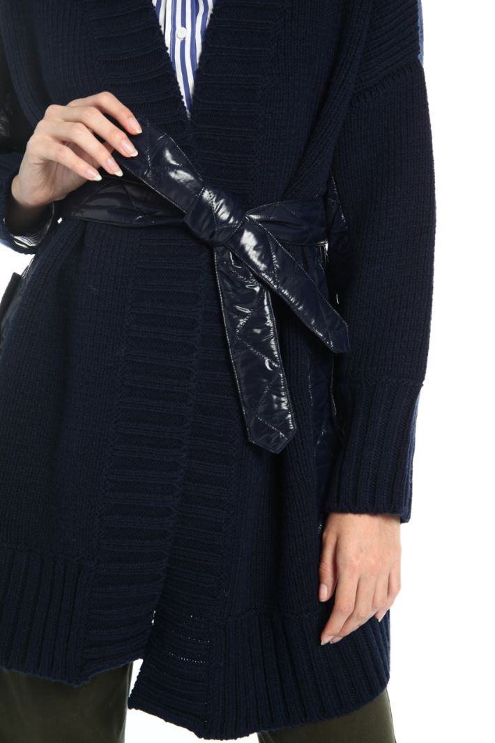 Cappotto in maglia e tessuto - BLU NOTTE - Fashion Market - 3