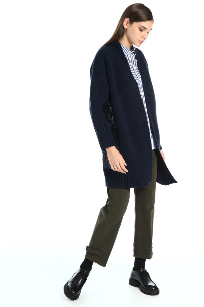 Cappotto in maglia e tessuto - BLU NOTTE - Fashion Market