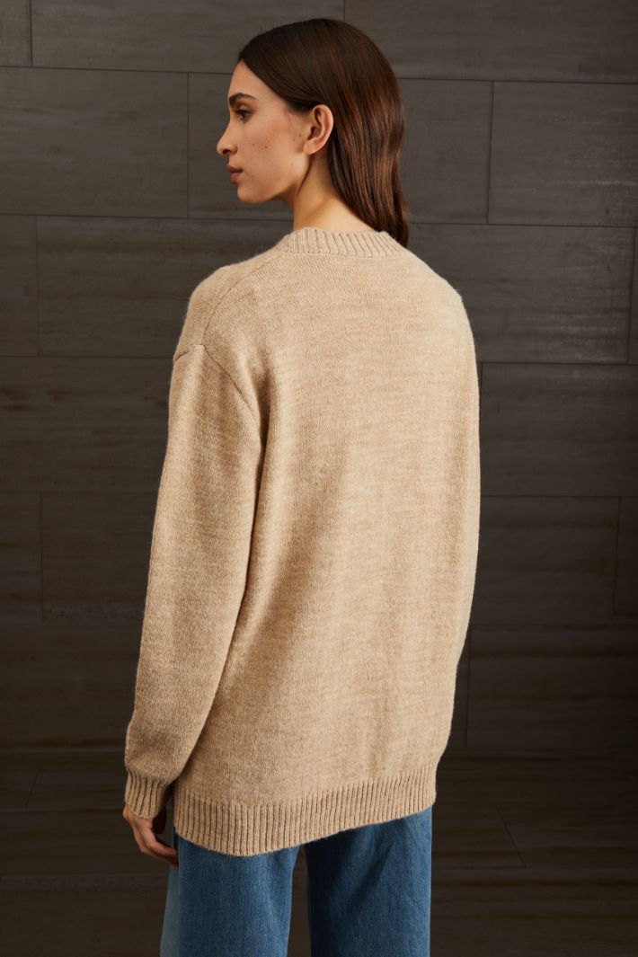 Cardigan in alpaca e lana - NOCCIOLA - Fashion Market - 4