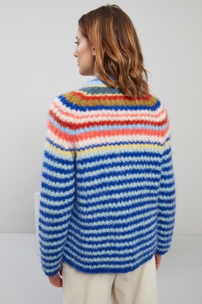 Maglia in mohair - BLU GIALLO CORALLO - Fashion Market - 4