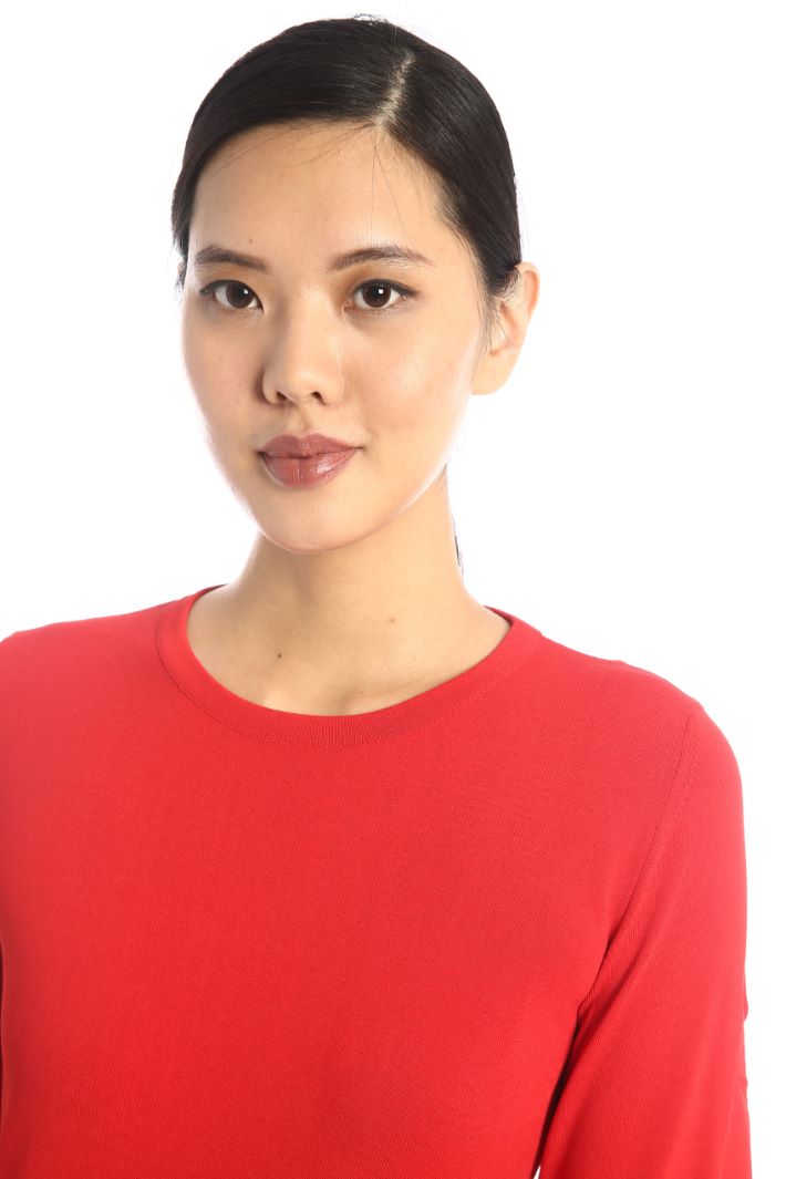 Maglia in viscosa con volant - ROSSO - Fashion Market - 2