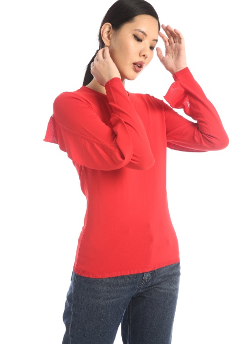 Maglia in viscosa con volant - Fashion Market
