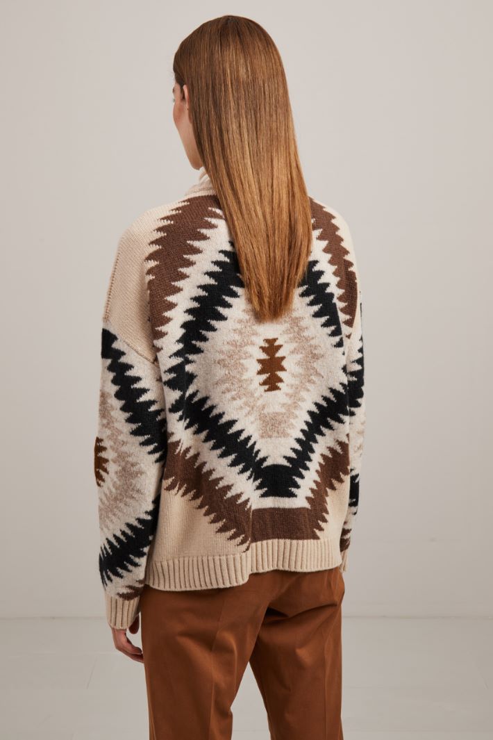 Maglia in lana e mohair - MARRONE NERO BEIGE - Fashion Market - 4