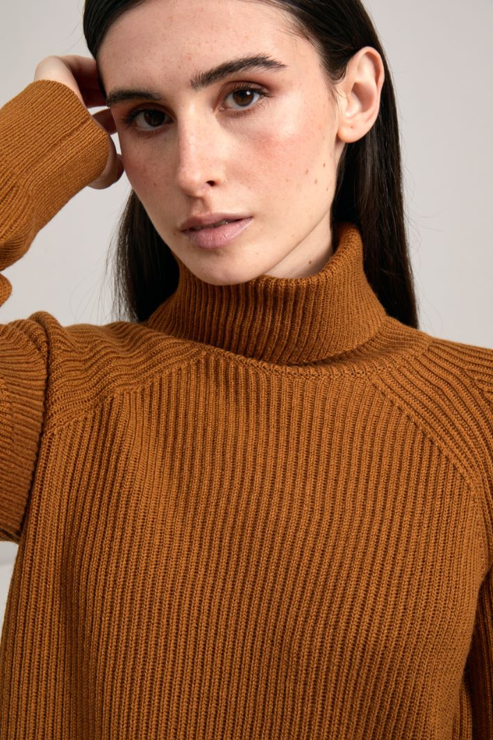 Lupetto in filato di lana - MARRONE - Fashion Market - 3