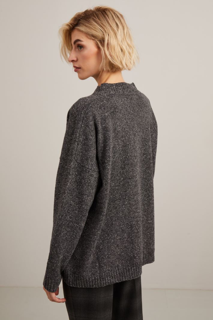 Maglia in bottonato di lana - ANTRACITE - Fashion Market - 4