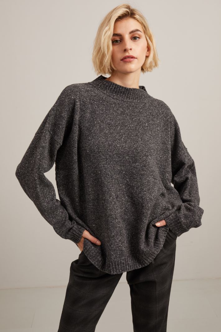 Maglia in bottonato di lana - ANTRACITE - Fashion Market - 2