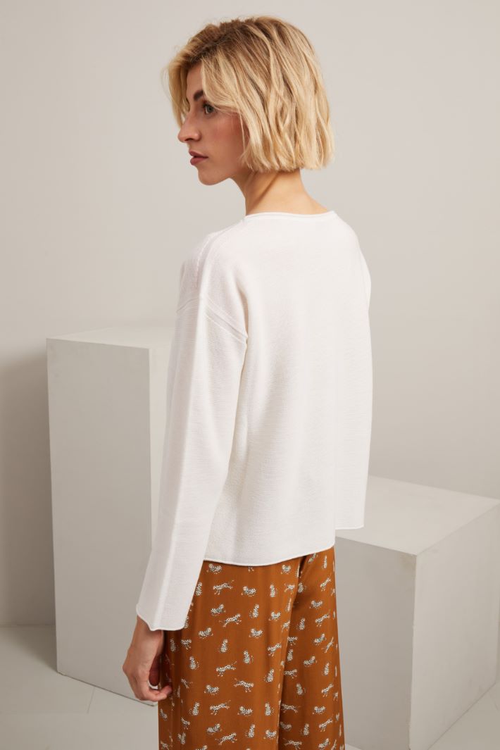 Maglia in lana  - BIANCO PANNA - Fashion Market - 4