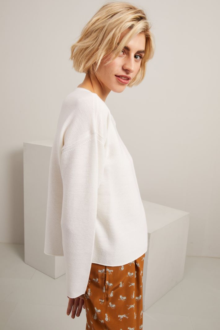 Maglia in lana  - BIANCO PANNA - Fashion Market - 3