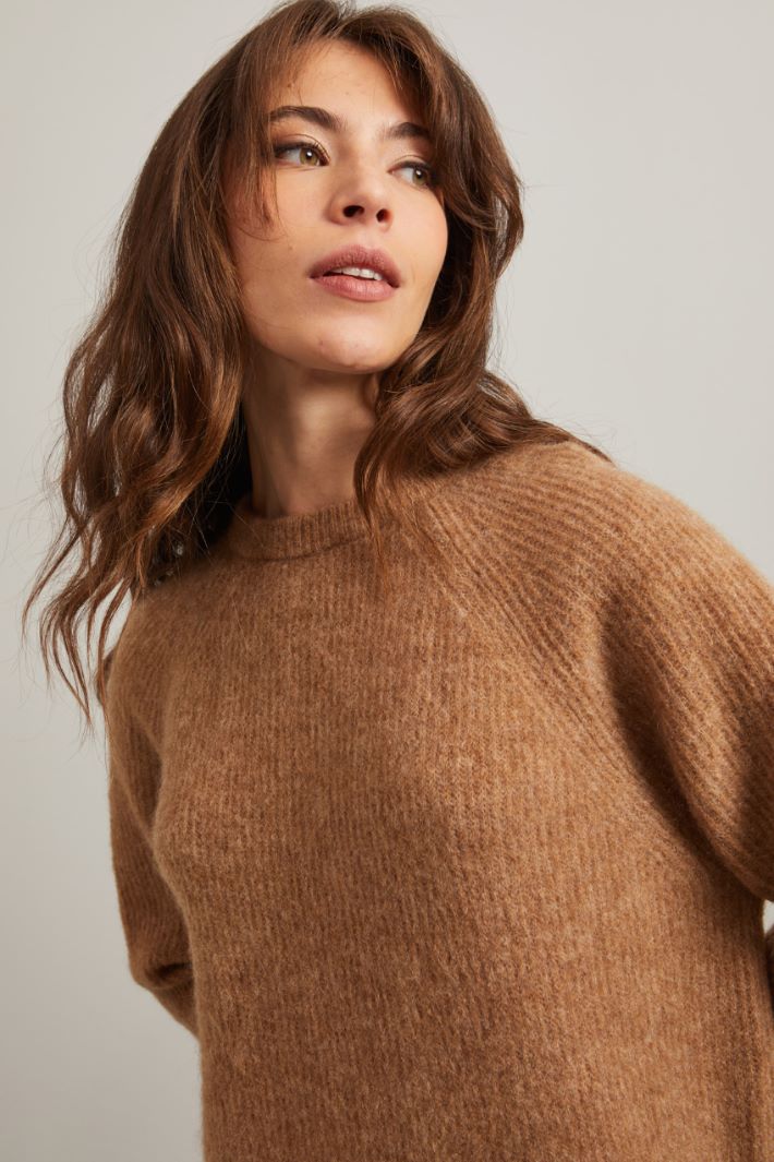 Maglia in lana e mohair - CAMMELLO - Fashion Market - 3