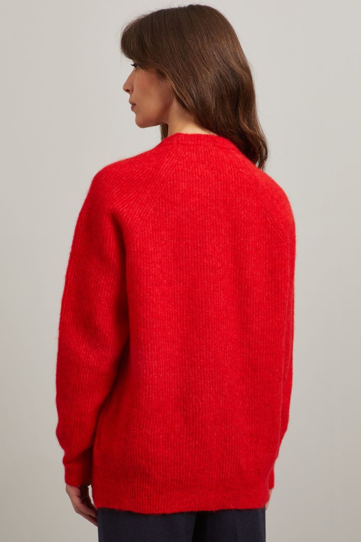 Maglia in lana e mohair - ROSSO - Fashion Market - 4