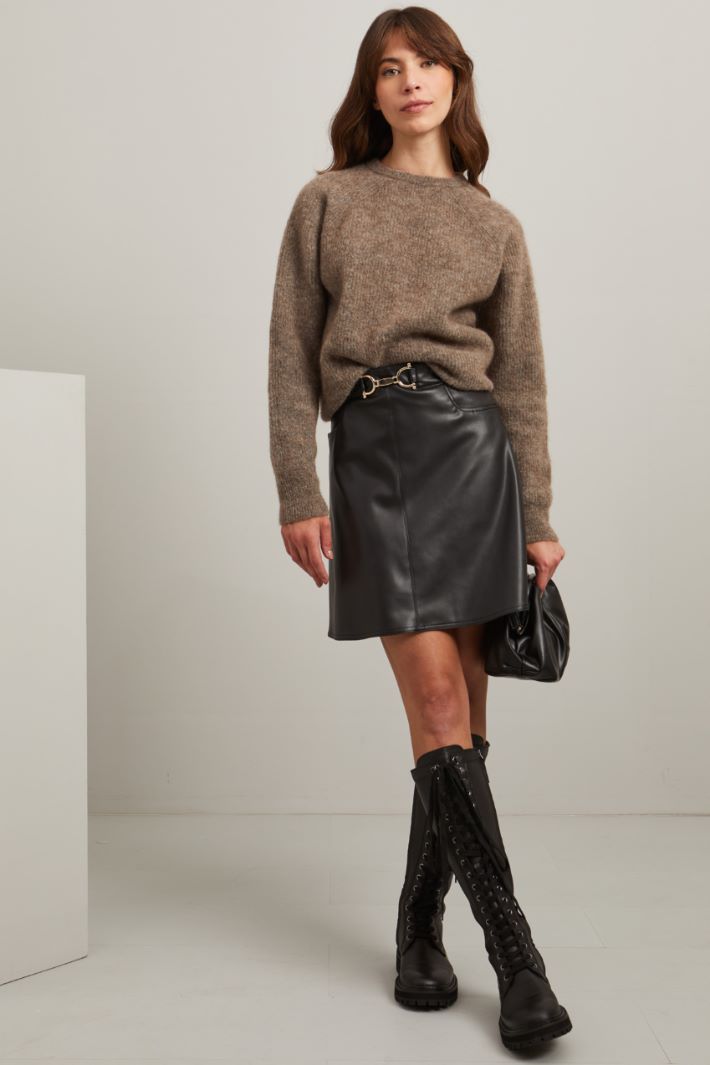 Maglia in lana e mohair - NOCCIOLA - Fashion Market