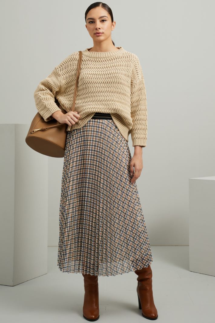 Maglia in cotone a rilievo - ECRU - Fashion Market