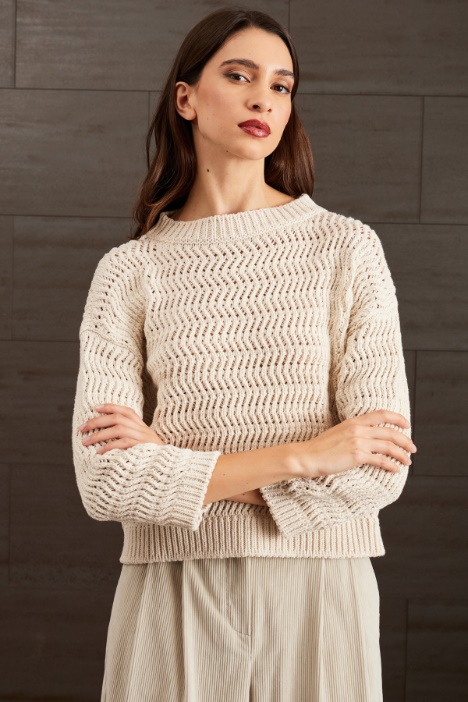 Maglia in cotone a rilievo - Fashion Market