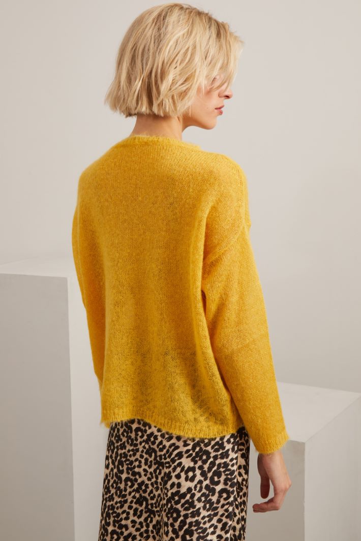 Maglia in alpaca e mohair - GIALLO - Fashion Market - 4