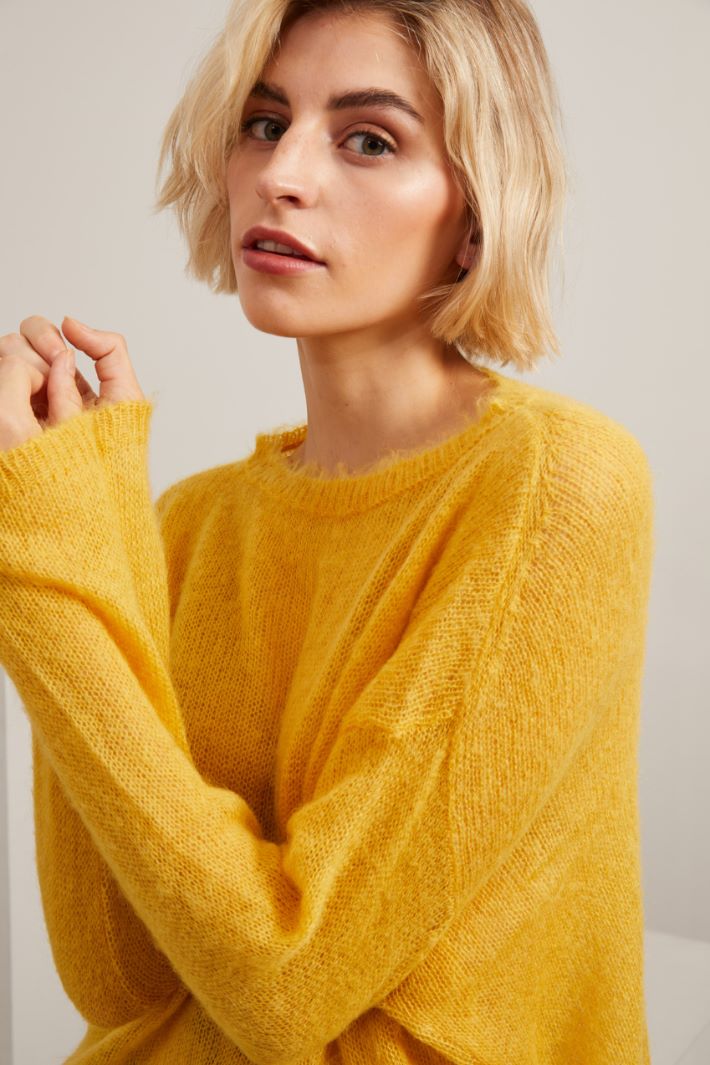 Maglia in alpaca e mohair - GIALLO - Fashion Market - 3