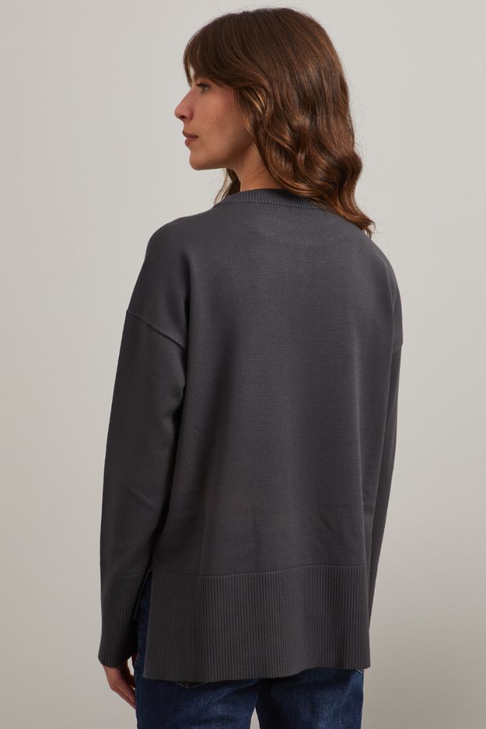 Maglia con spacchi - ANTRACITE - Fashion Market - 4